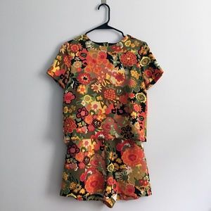 ZARA floral romper | playsuit jumpsuit short